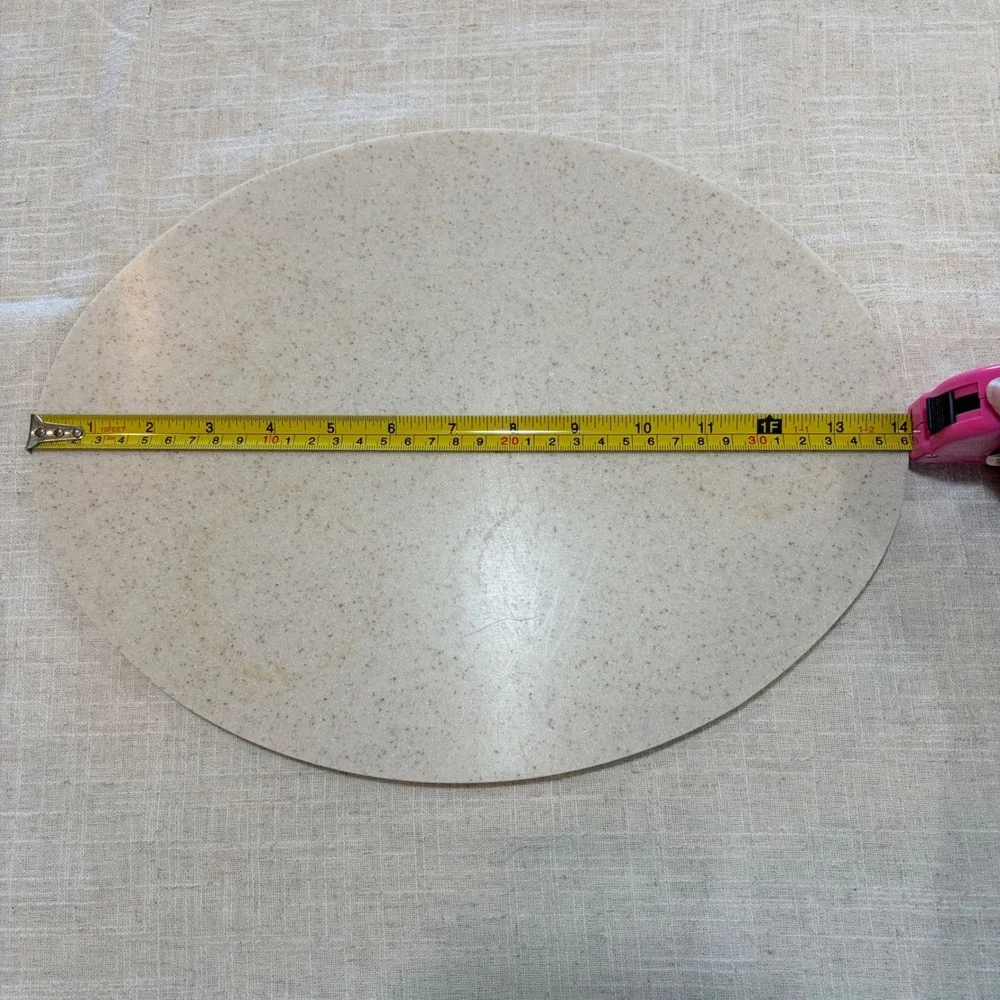 Vintage Oval‎ Speckled Stone Look Cutting Board Serving Platter Beige 14x11